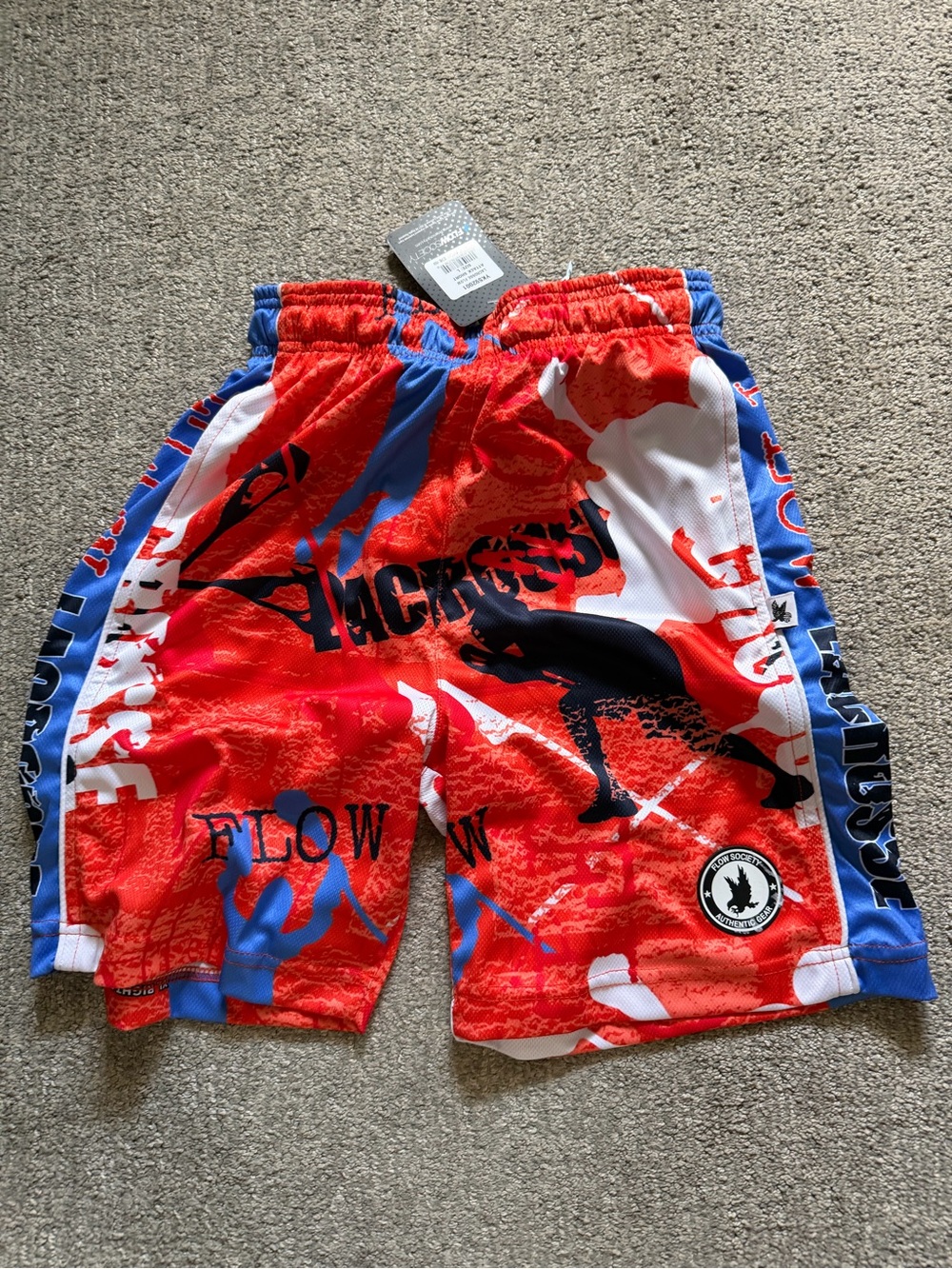 Red & Blue Graphic Athletic Shorts for Kids - Unbranded
